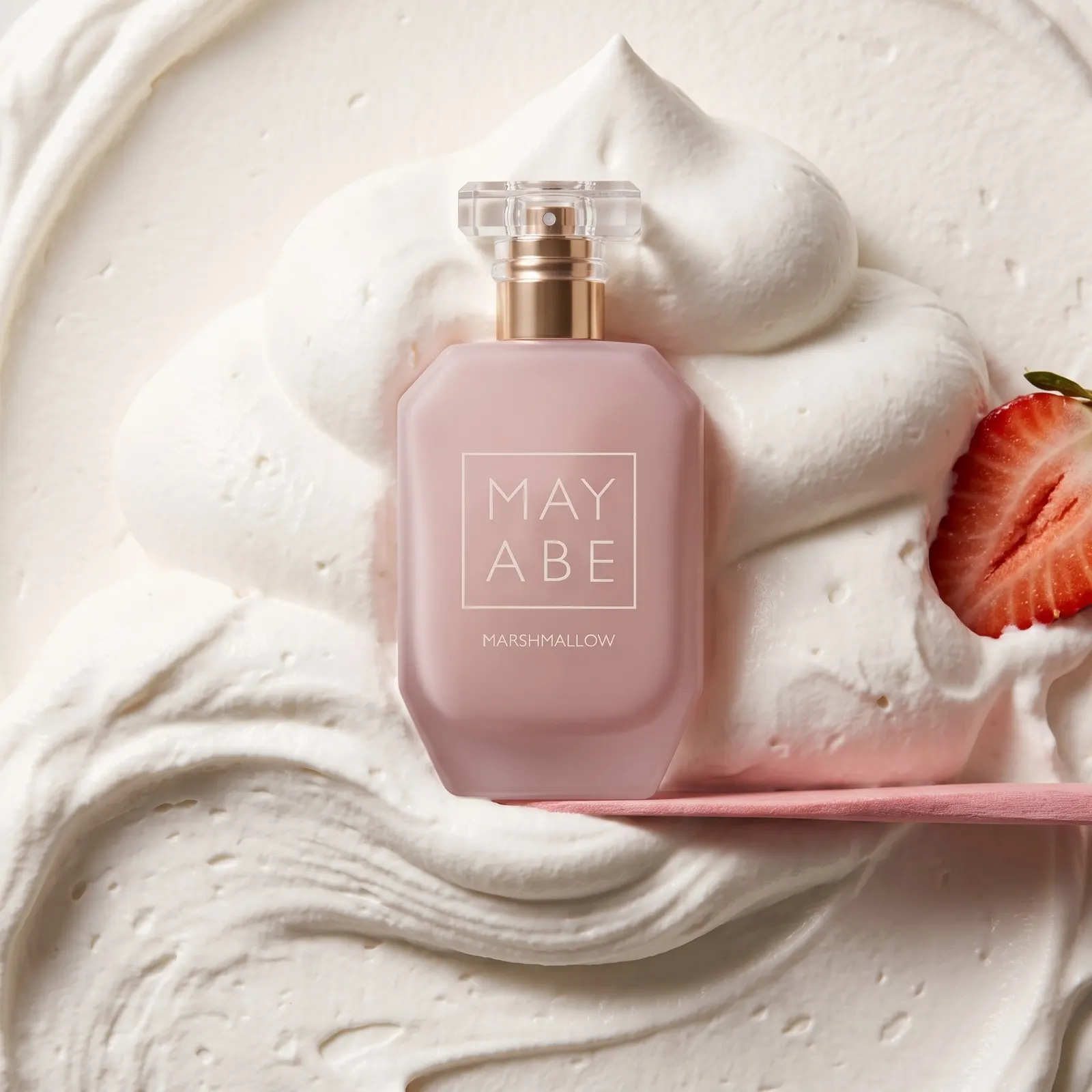 Marshmallow, with soft strawberry and cream